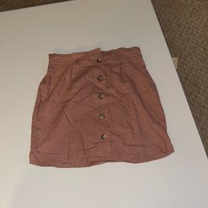 pink button up skirt